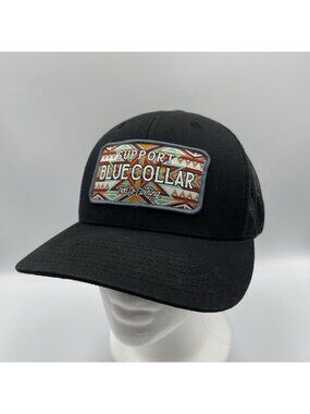 Support Blue Collar Mesh Back Snap Back Troll Co Clothing Hat Black Nice